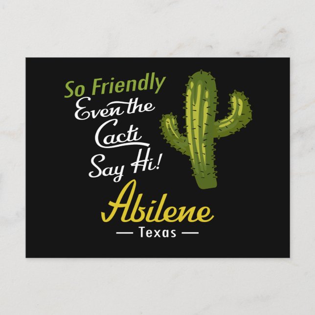 Abilene Cactus Funny Retro Postkarte (Vorderseite)