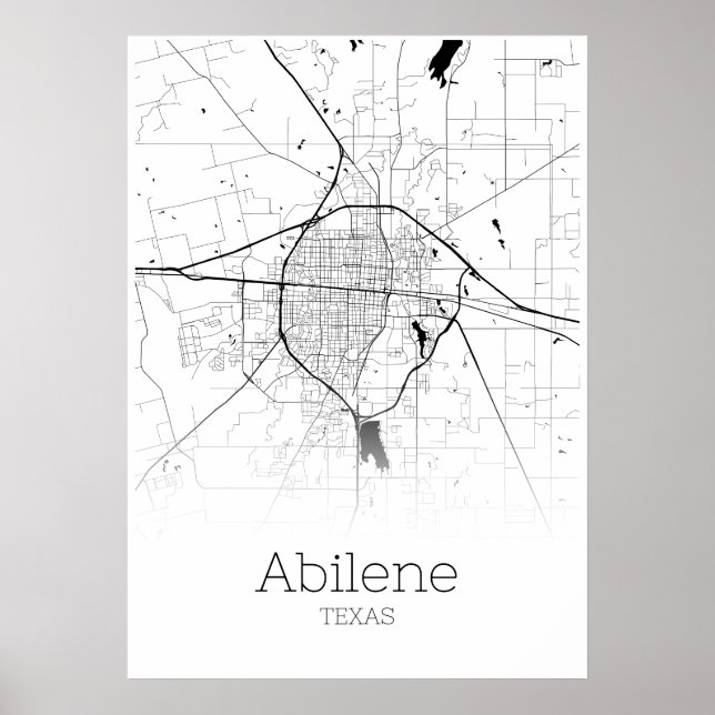 Abilene Map - Texas - City Map Poster (Vorne)
