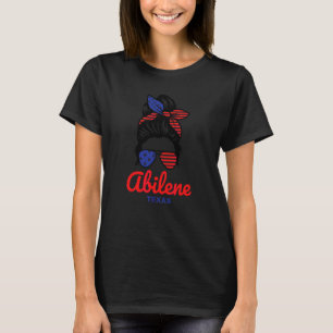 Abilene Texas Retro-Messy-Bun T-Shirt