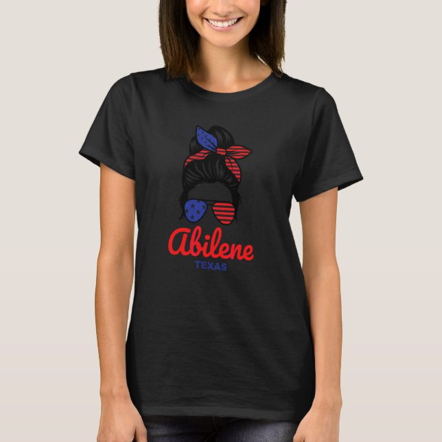 Abilene Texas Retro-Messy-Bun T-Shirt (Vorderseite)