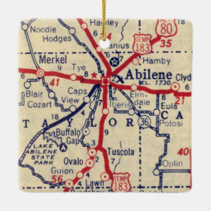 Abilene TX 1941 Karte Keramikornament
