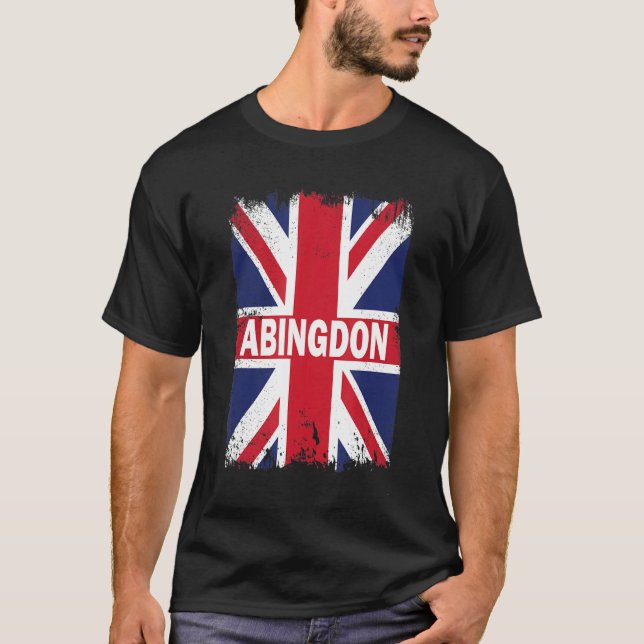 Abingdon - England Stadt mit Flagge des Vereinigte T-Shirt (Vorderseite)