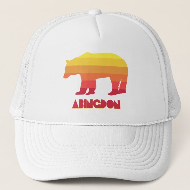 Abingdon Virginia Rainbow Bear Truckerkappe (Vorderseite)