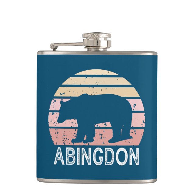 Abingdon Virginia Retro Bear Flachmann (Vorderseite)