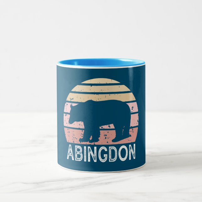 Abingdon Virginia Retro Bear Zweifarbige Tasse (Mittel)
