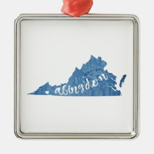 Abingdon Virginia Wood Grain Ornament Aus Metall