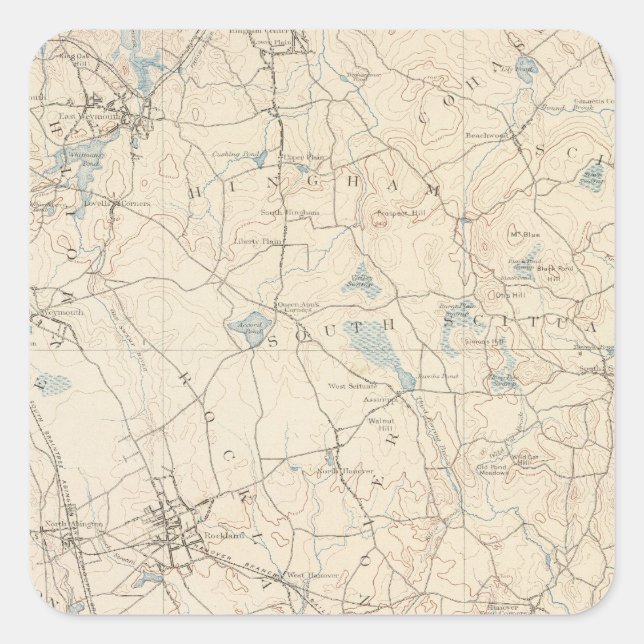 Abington, Massachusets Quadratischer Aufkleber (Vorderseite)