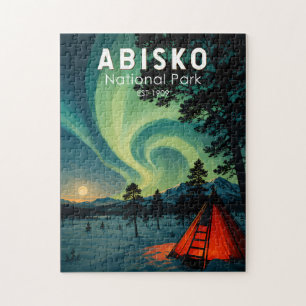 Abisko Nationalpark Illustration Nordlichter Puzzle