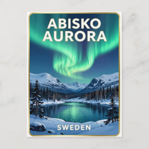 Abisko Schweden Nordlichter Berglandschaft Postkarte