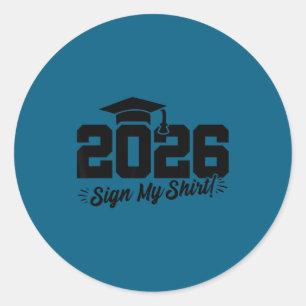 Abitur 2026 - Autogramm-Shirt - Klasse O Runder Aufkleber