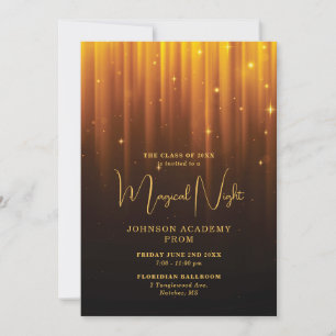 Abitur-Ball-Einladung Magische Nacht Goldene Licht Einladung