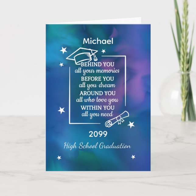 Abitur Brauch Name und Jahr Karte (Vorderseite)