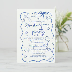 Abiturfeier Retro-Einladung Abschlussjahrgang 2025 Einladung