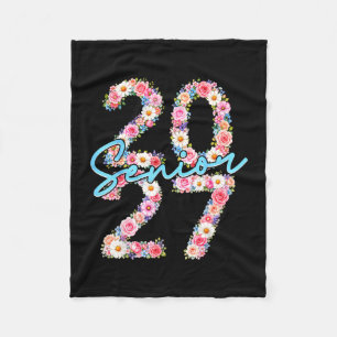 Abiturientin 2027 Abschlussjahrgang 2027 floral Bl Fleecedecke