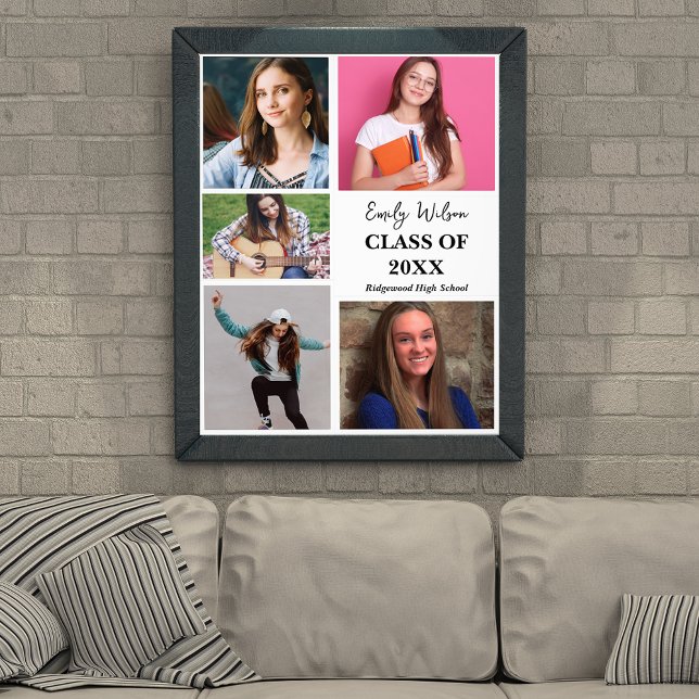 Abiturjahrgang 2026 Ankündigung der Abiturfeier Fotodruck (Class of 2026 Graduation Announcement Poster | Multi Photo Senior Graduation Keepsake Print)