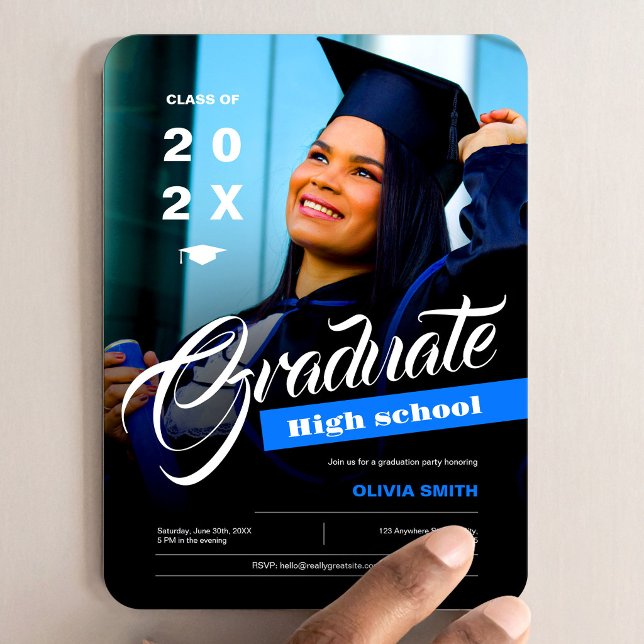 Abiturparty-Ankündigungsfoto Magnet (Photo High School Graduation Announcement Magnet, Class of 2026, Graduation Gift)