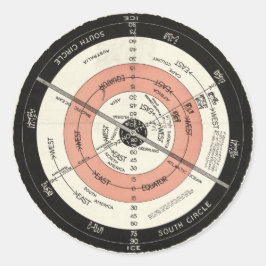 Abizaid neue richtige Karte der flachen Erd-Aufkle Runder Aufkleber