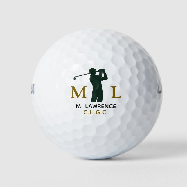 Abkürzung für Golf Club Name mit Monogram Golfball (Vorderseite)