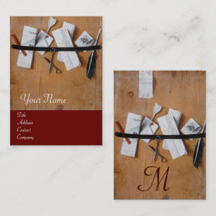 ABLAGEMAPPE IM HÖLZERNEN MONOGRAMM, rotbraun Visitenkarte