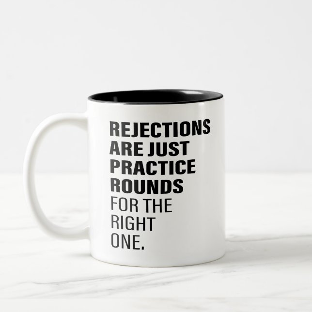 Ablehnung der Ermutigung zur Ablehnung von Worttex Zweifarbige Tasse (Links)