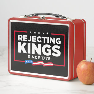 Ablehnung von Königen seit 1776 Patriotische Flagg Metall Brotdose