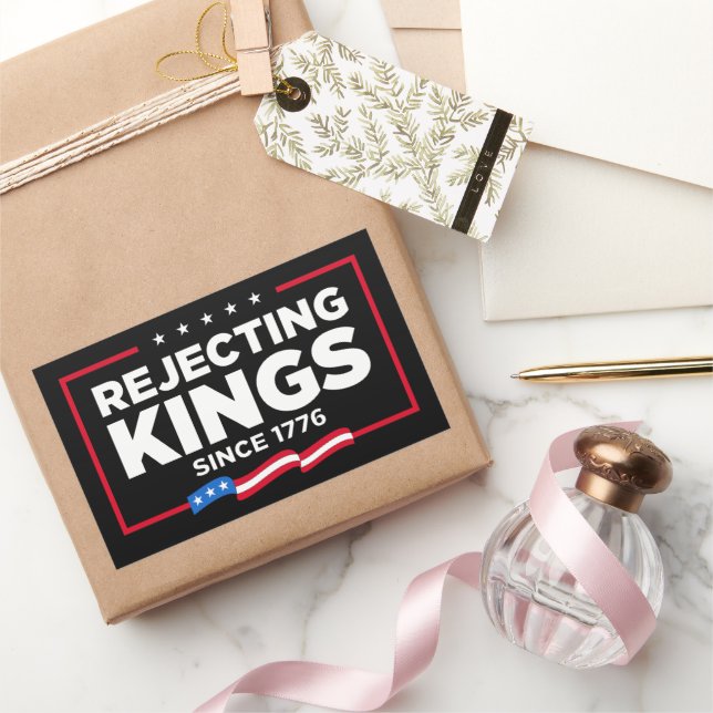 Ablehnung von Königen seit 1776 Patriotische Flagg Rechteckiger Aufkleber (Schenken)