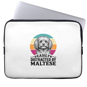 Ablenkbar Durch Malteser Vintage-Hundedesign_1 Laptopschutzhülle
