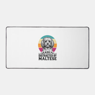 Ablenkbar Durch Malteser Vintage-Hundedesign_1 Schreibtischunterlage