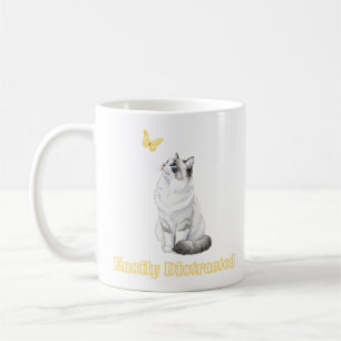 Ablenkbares süßes Katzen- und Schmetterlingsdesign Kaffeetasse