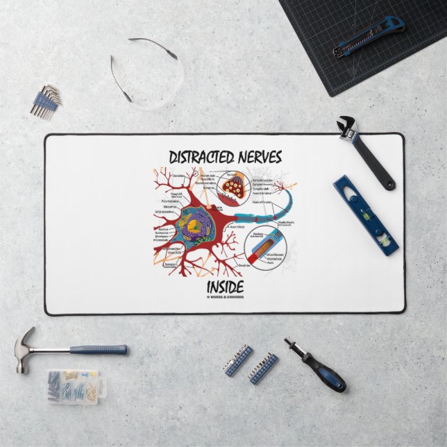Ablenkter Nerven innerhalb des Neuron Synapse-Spaß Schreibtischunterlage (Arbeitsplatz)