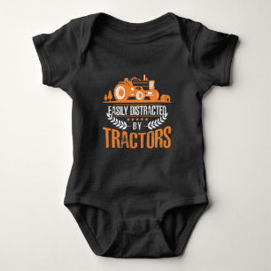 Ablenkung durch Traktor Bauer Funny Farming Baby Strampler