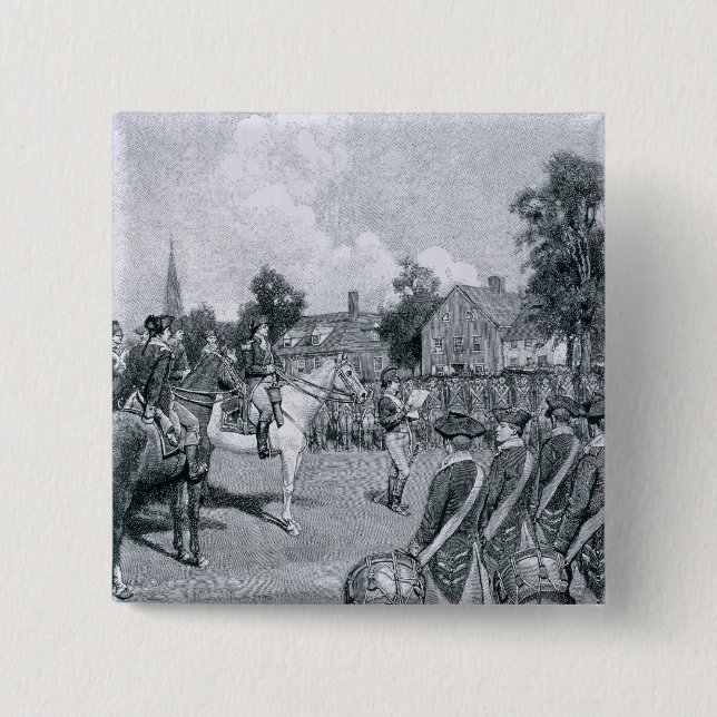 Ablesen der Erklärung vor Washington Button (Vorderseite)