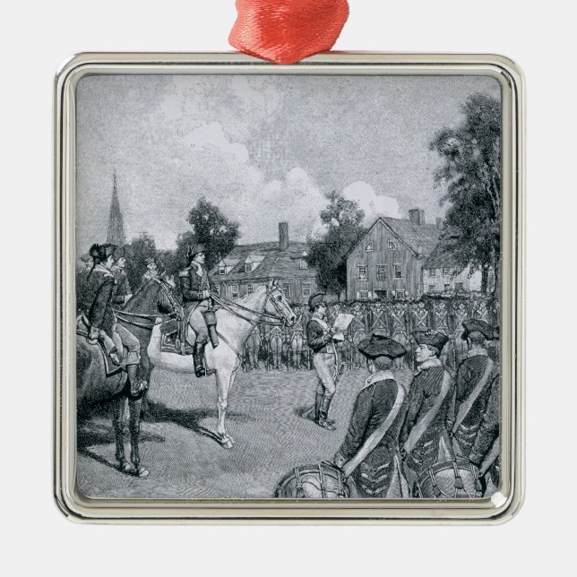 Ablesen der Erklärung vor Washington Ornament Aus Metall (Vorne)