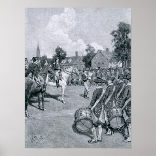 Ablesen der Erklärung vor Washington Poster