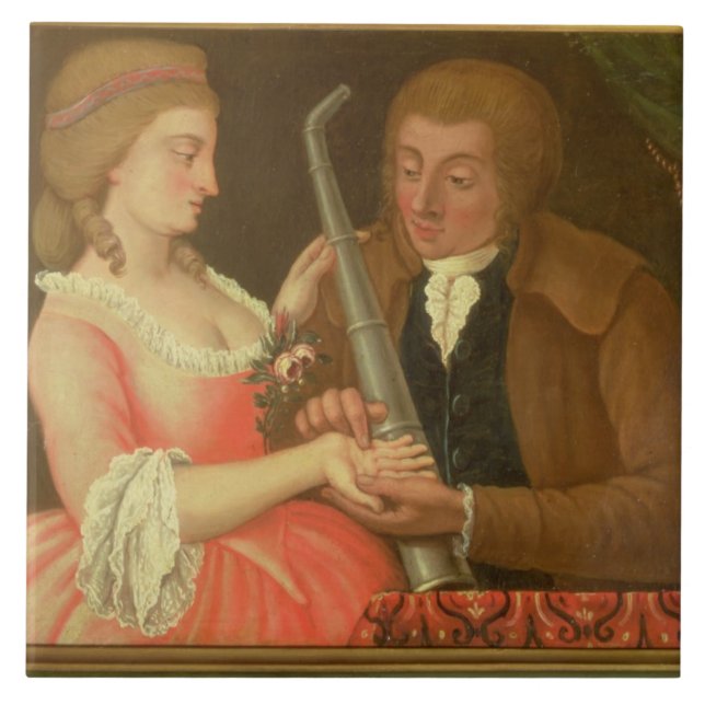 Ablesen die Palme (Öl auf Leinwand) Fliese (Vorderseite)