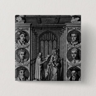 Ablesen einen Brief zur Königin Elizabeth I Button