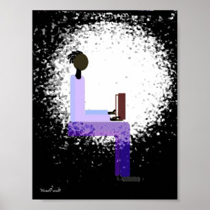 Ablesen im Fenster-Licht Poster