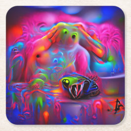 Ablutophobie Rechteckiger Pappuntersetzer