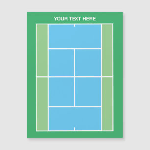 Abmessungen des Tennisplatzes zeichnend Magnetkart Magnetkarte