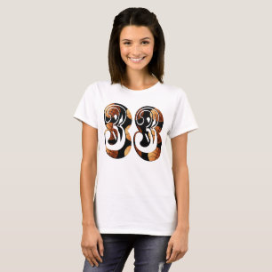 Abmessungen Orangefarbener Basketball Nummer 33, T-Shirt