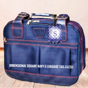 Abmessungen Square-Navy-S Gepäckanhänger