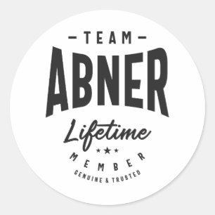 Abner Lifetime Member Personalisiert Name Abner Runder Aufkleber