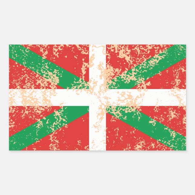 Abnutzt Ikurriña Rechteckiger Aufkleber (Vorderseite)