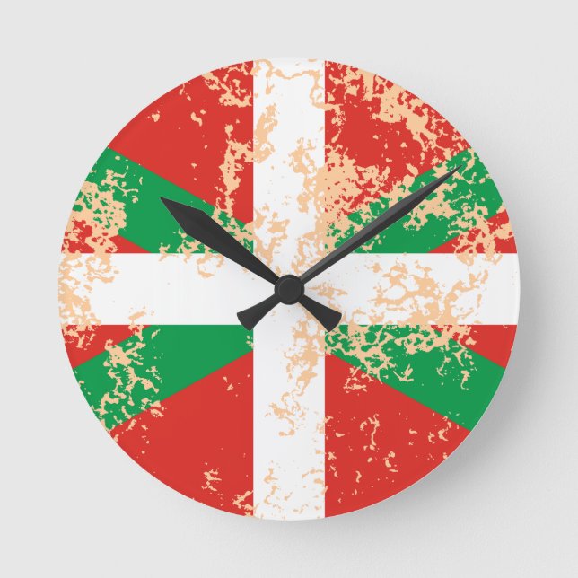 Abnutzt Ikurriña Runde Wanduhr (Vorderseite)