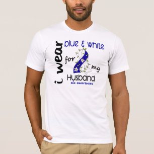 Abnutzung ALS I blau und Weiß für meinen Ehemann T-Shirt