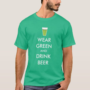 Abnutzung grün und Getränk-Bier-kundengerechtes T-Shirt