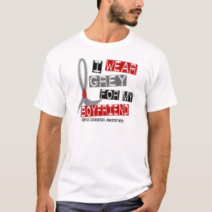 Abnutzungs-Grau des Diabetes-I für meinen Freund T-Shirt