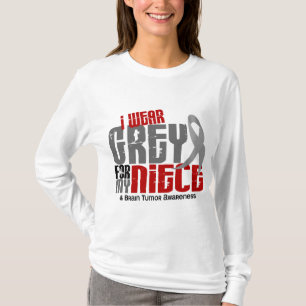 Abnutzungs-Grau des Hirntumor-I für meine Nichte T-Shirt