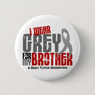 Abnutzungs-Grau des Hirntumor-I für meinen Bruder Button
