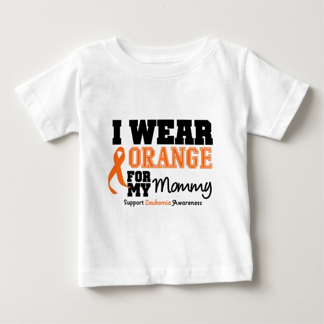 Abnutzungs-Orange der Leukämie-I für meine Mama Baby T-shirt (Vorderseite)